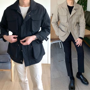 남자야상자켓 점퍼 봄 가을 간절기 야상 사파리 우븐 필드 자켓 4color