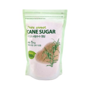 퓨어스윗 비정제 원당 갈색설탕 1kg /캐인슈가 사탕수수당100%
