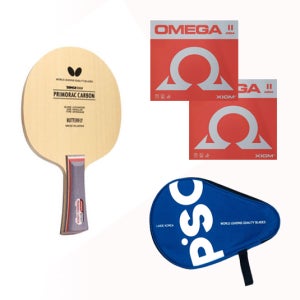 버터플라이 프리모라츠카본 FL그립 탁구라켓 선택1번 오메가2(양면)+케이스