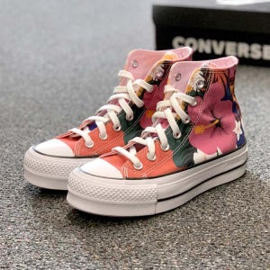 [220 사이즈] 컨버스 플랫폼 하이 여성 키높이 리프트 척테일러 올스타 플로랄