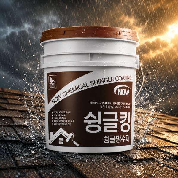 아스팔트 슁글방수제 방수페인트 지붕 보수 NOW 슁글킹 18KG 적갈색 슁글탄