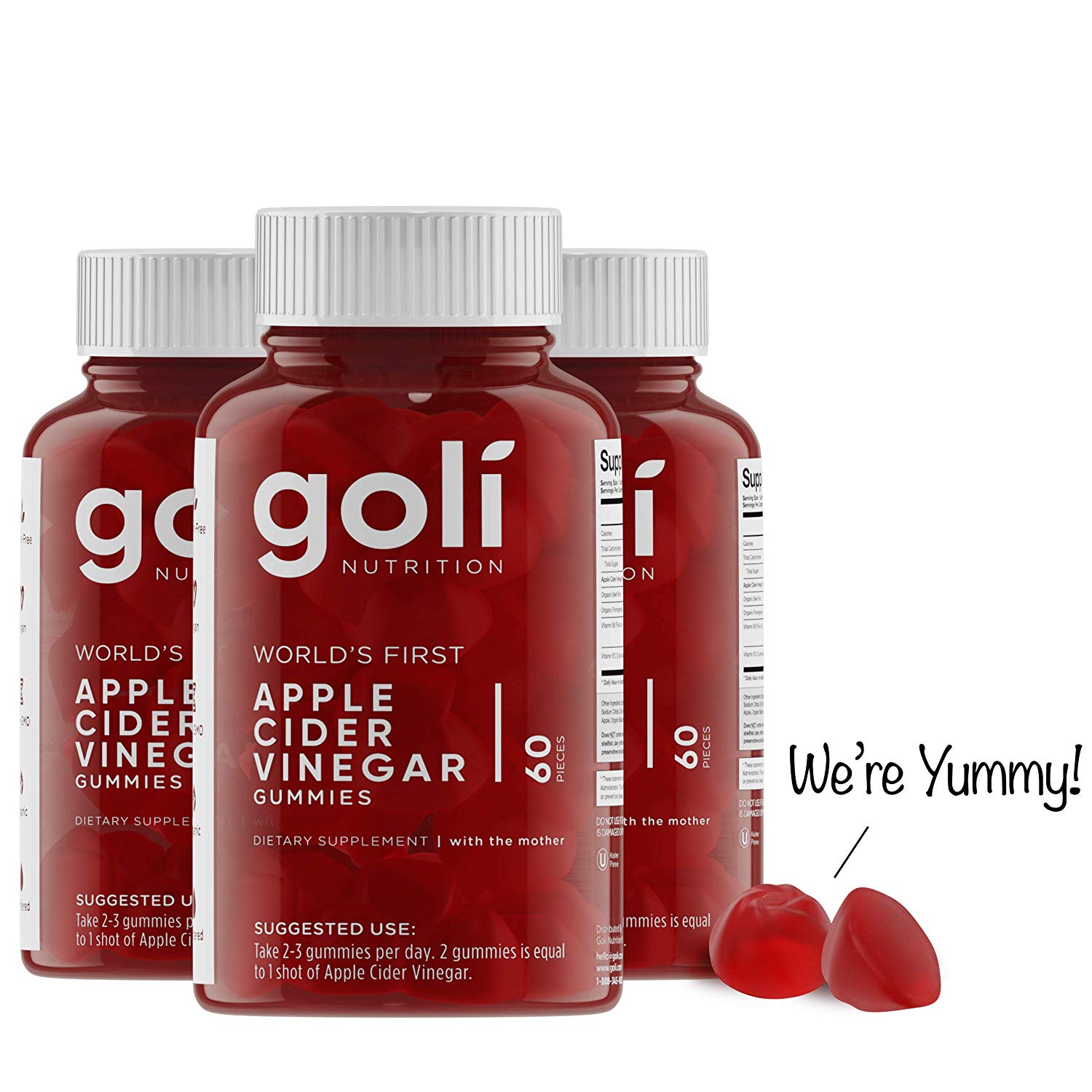 Goli <b>골리 뉴트리션</b> 3병 세트 애플 사이다 비니거 구미 60개입