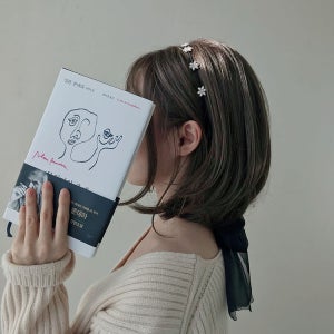 진주 플라워 백리본 머리띠 (탈부착가능)