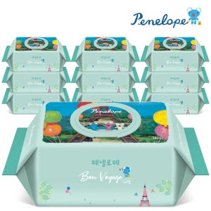 페넬로페 물티슈 프리미엄 아기물티슈 본보야지 에펠 캡형 70매 10팩