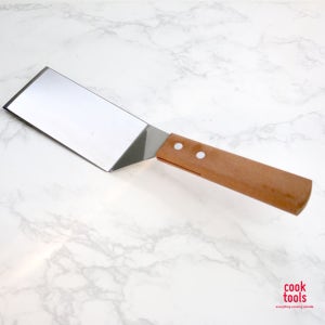 스테인레스 바베큐 철판요리 도구 부침개 빈대떡 뒤집개 사각 스페치 (중) 나무손잡이