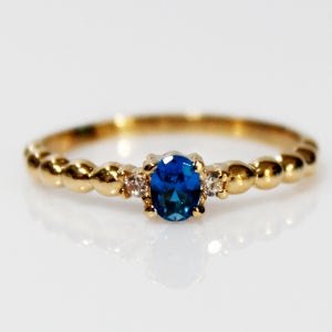 고든 14k 로즈골드 탄생석 볼반지 레이어드 검지링