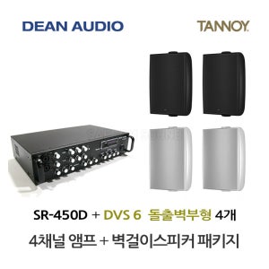탄노이 벽부형스피커 DVS6 4개 SR-450D 상업공간용 음향패키지