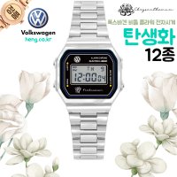 폭스바겐 비틀 플라워 VW-Beetle-Flower 탄생화 꽃말 전자 메탈 손목 시계 12