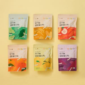 맘스미 유기농 맘맘쌀스틱 현미맛 자색고구마맛 시금치맛 감귤맛 사과당근맛 유자맛 6봉세트