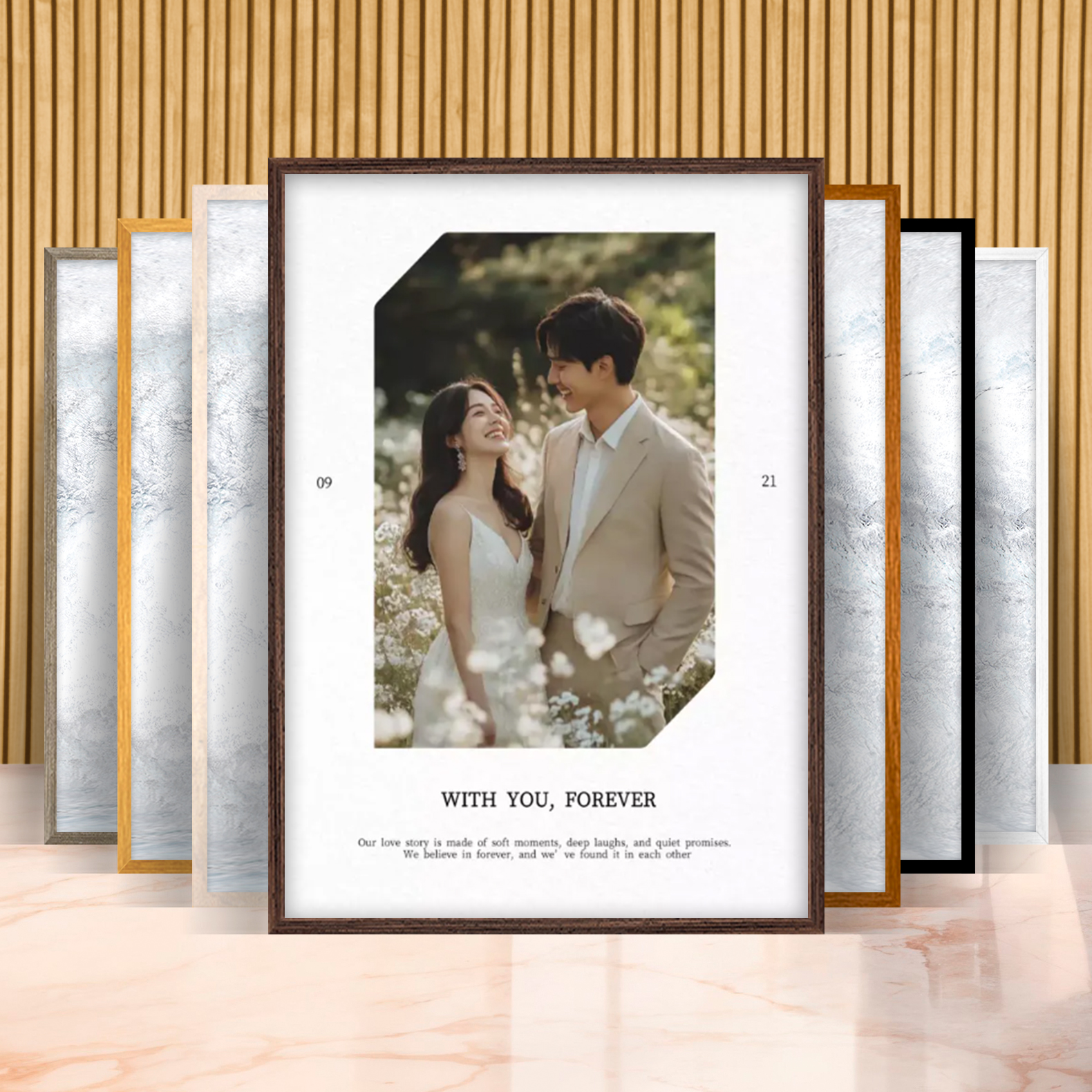 A3 원목 우드 아크릴 액자 프레임 주문 맞춤 제작 결혼 본식 웨딩 가족사진 사이즈 틀