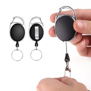 링고리 릴홀더 블랙 사원증 명찰 테이프 줄 목 걸이