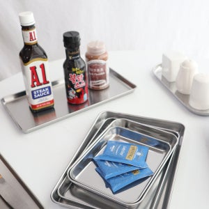 스테인레스 에코 사각 쟁반 다용도 달고나 스텐 타원접시 1호