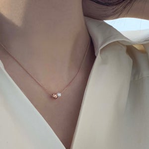 실버925 스왈 진주 은볼 목걸이 (실버,로즈골드)
