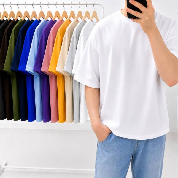 남자 반팔티 오버핏 빅사이즈 20수 무지 티셔츠 L-5XL