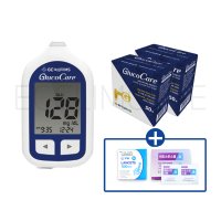 녹십자 글루코케어 혈당 측정기 +혈당시험지(100매)+란셋100개 +알콜솜 100매 당뇨 당 체크기 검사기
