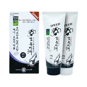 검은머리파뿌리 새치 염색약 흑모총근 헤나 오징어먹물 컬러크림 250g 셀프 커버 스피드 염색약