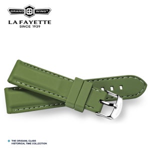 라파예트 천연 가죽 시계 밴드 시계줄 스트랩 22mm 실리콘 올리브