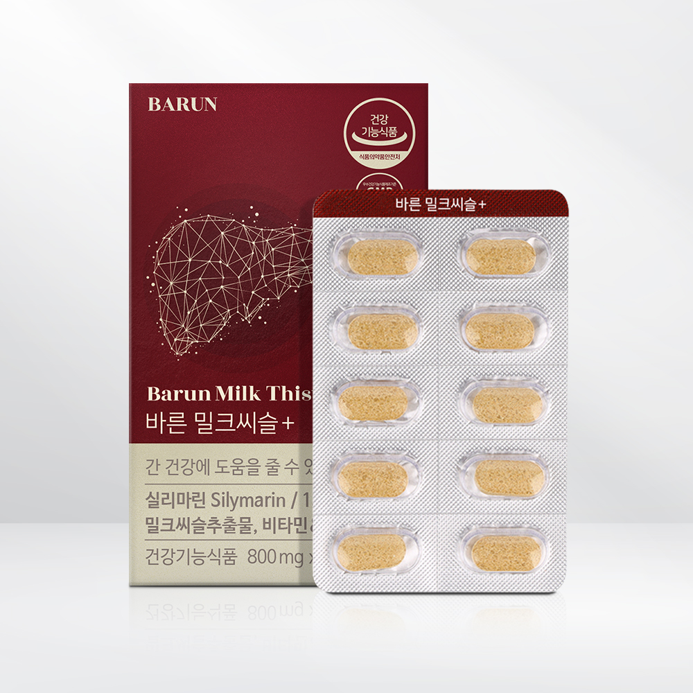 바른 <b>밀크씨슬</b>+ 실리마린 간영양제 800mg x 30정