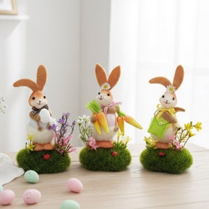 잔디 위 토끼친구 옐로우 부활절 봄 소품