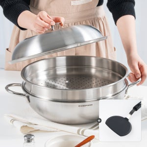 쉐프윈 316 통5중 파티웍 인덕션 스텐웍 궁중팬 볶음팬 32cm