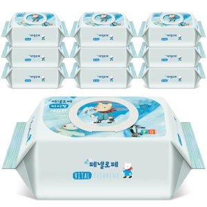 페넬로페 아기물티슈 바이탈 플러스 세자린 캡형 70매x10팩