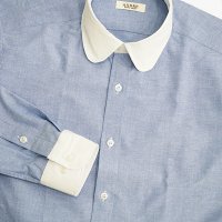 [안드레셔츠] 프레피 블루 옥스포드 클레릭 셔츠