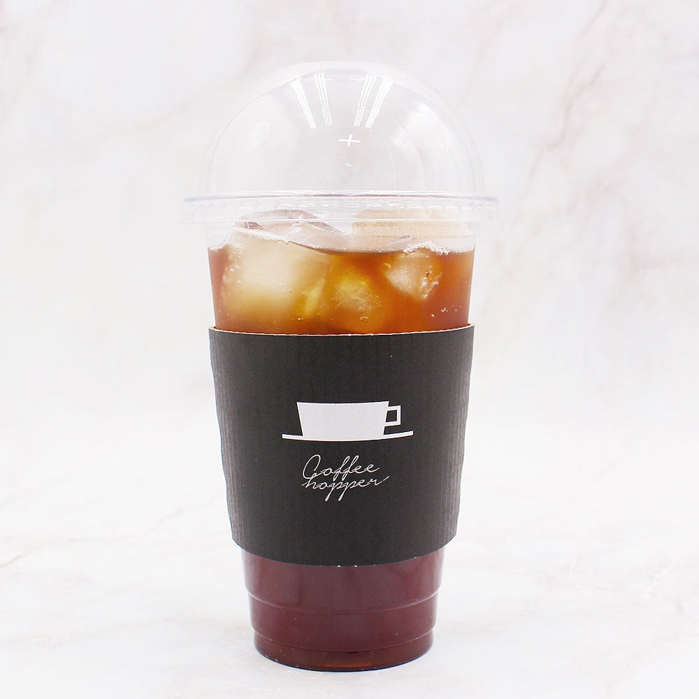 테이크아웃투명컵 480ml(16온스) 아이스컵+돔리드+인쇄홀더 100개 세트