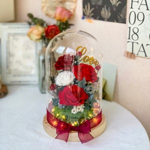 화이트데이 프리저브드플라워 기념일선물 여자친구특별한선물 시들지않는장미 장미유리돔 무드등