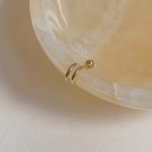 14k 헤이그 피어싱 두줄 이어커프 금 피어싱 귓바퀴 귓볼끝점