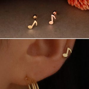 [무배/전체14k] 칸타빌레 음표 골드 피어싱 귀걸이 2color
