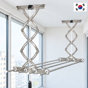 아텍스 공장직영 국내제작 베란다 천장 건조대 빨래건조대 올스테인레스 2단 슬라이드봉