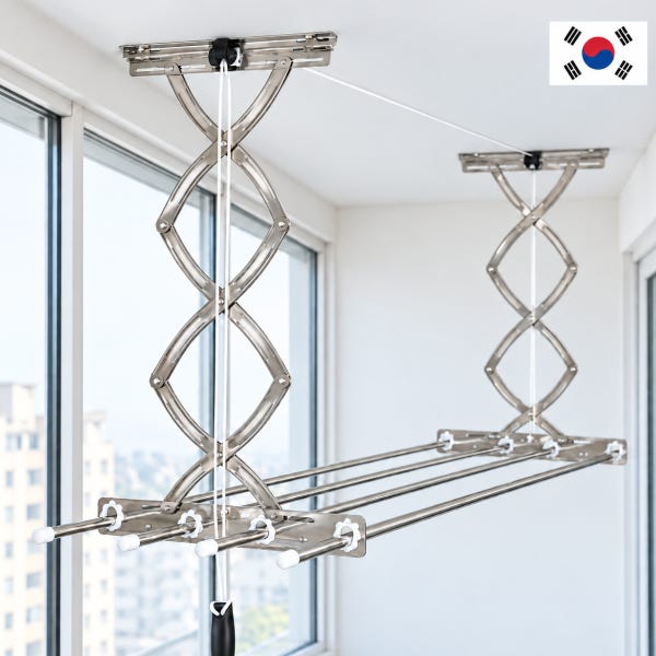 아텍스 직영몰 아텍스 공장직영 국내제작 베란다 천장 건조대 빨래건조대 올스테인레스 2단 슬라이드봉