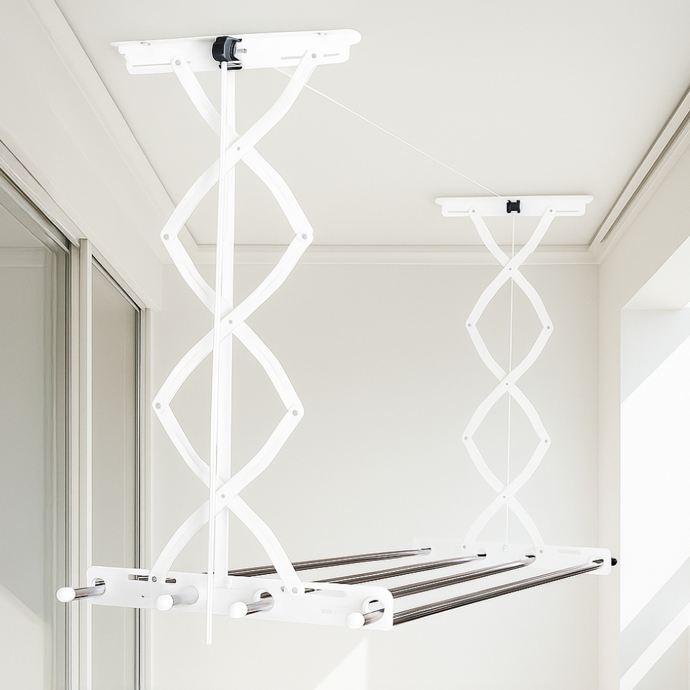 아텍스 천장 베란다 천정 건조대 분체화이트 스텐 2단 국내 자체생산 일체형 1900mm