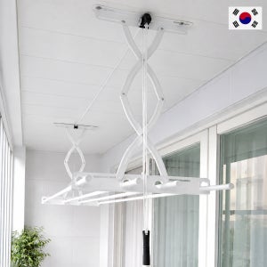 아텍스 베란다 빨래건조대 천장 건조대 국내자체제작 분체화이트 2단 일체형 1900mm