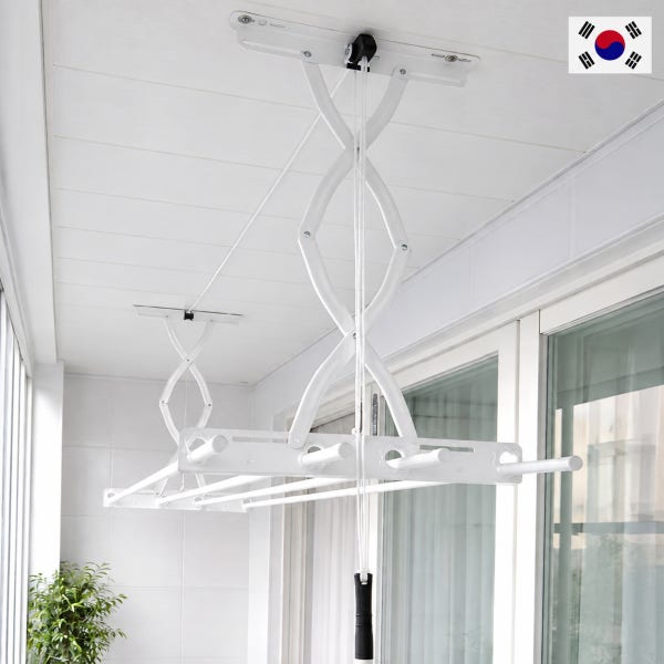 아텍스 직영몰 아텍스 베란다 빨래건조대 천장 건조대 국내자체제작 분체화이트 2단 일체형 1900mm
