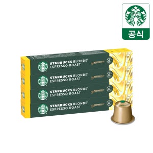 [본사직영] 스타벅스 블론드 에스프레소 캡슐커피 by 네스프레소 10캡슐 x 4박스 (총 40캡슐) / STARBUCKS 호환