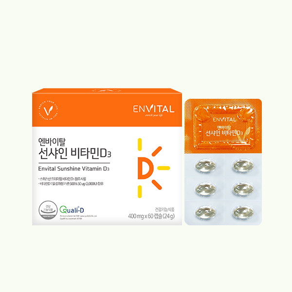 <b>엔바이탈</b> 선샤인 <b>비타민D3</b> 400mg X 60캡슐