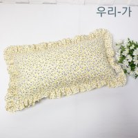 우리가 수제 순면100% 잔디꽃 프릴 푹신한 유아 편백 메밀 베개커버2545(커버만)