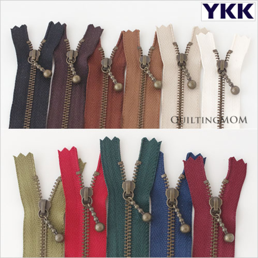 YKK 지퍼 25cm 낚시고리 금속지퍼 퀼트 자크 3호