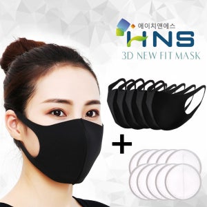 HNS 3D 뉴 핏 마스크 5P+3중 필터 리필 10P