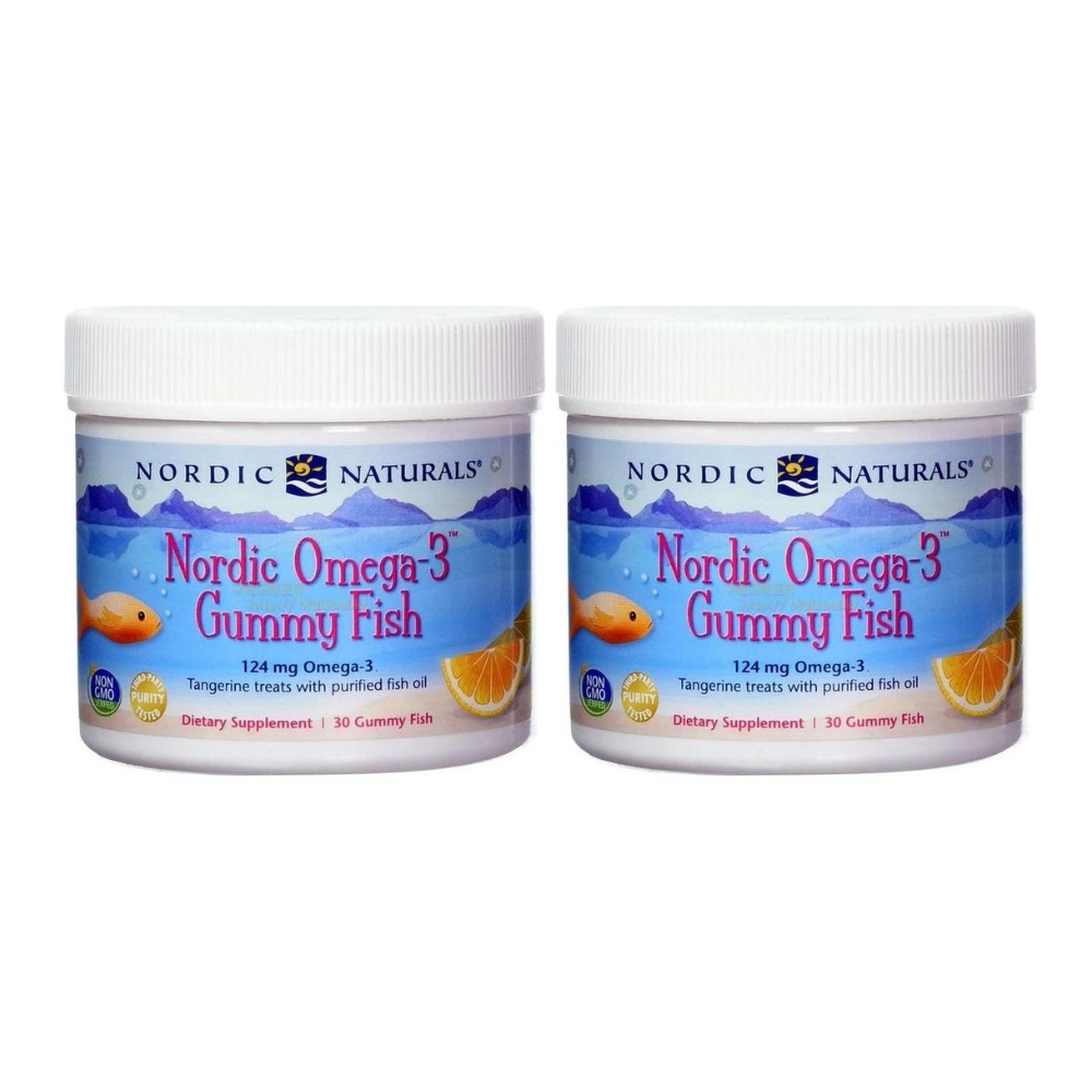 Nordic Naturals, Nordic Omega3 <b>구미 피쉬</b>, 귤맛, <b>124mg</b>, 젤리<b>구미</b> 30개 2팩