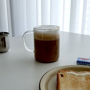 마카 골드림 내열유리 머그 M-04 430ml 쥬스컵 아이스 커피 골드도금 골드링