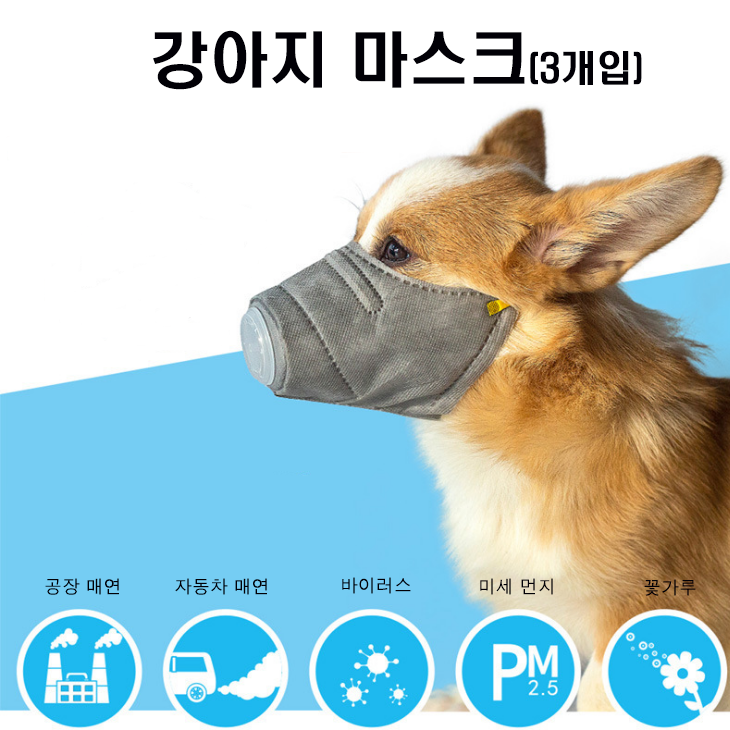 강아지 마스크 미세먼지 차단 바이러스 예방 살로몬 자이언트 <b>알래스칸</b> 말라뮤트