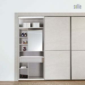 솔리에 엘레나 스톤그레이 화장대 슬라이딩 붙박이장 무료시공 E0등급 278 - 292cm