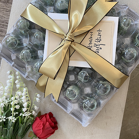 30살 계란한판 이벤트 어버이날 선물 용돈박스 반전 이벤트 -회색계란판 & 골드리본