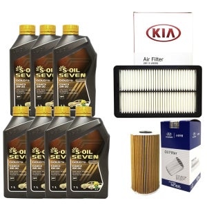 올뉴카니발 디젤 엔진오일교환 오일세트 세븐골드(1Lx7개)+필터2F100-A9200