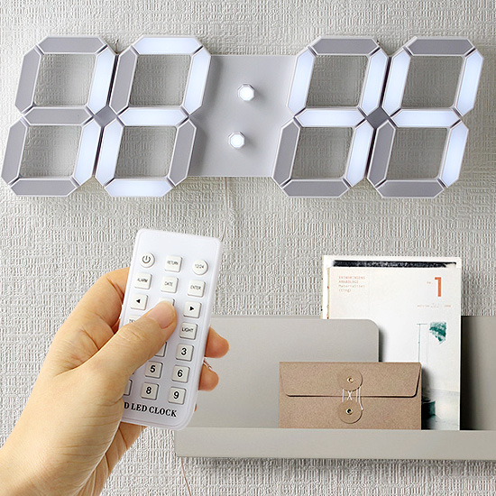 거실 벽시계 무소음 사무실 디지털 숫자 대형벽걸이시계 88대형LED벽시계 화이트