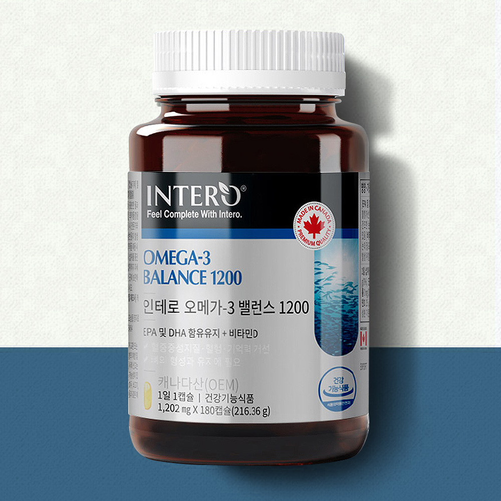 3000쿠폰 즉시발급 6개월분 인테로 오메가3 캐나다산 <b>EPA</b> DHA 1100mg