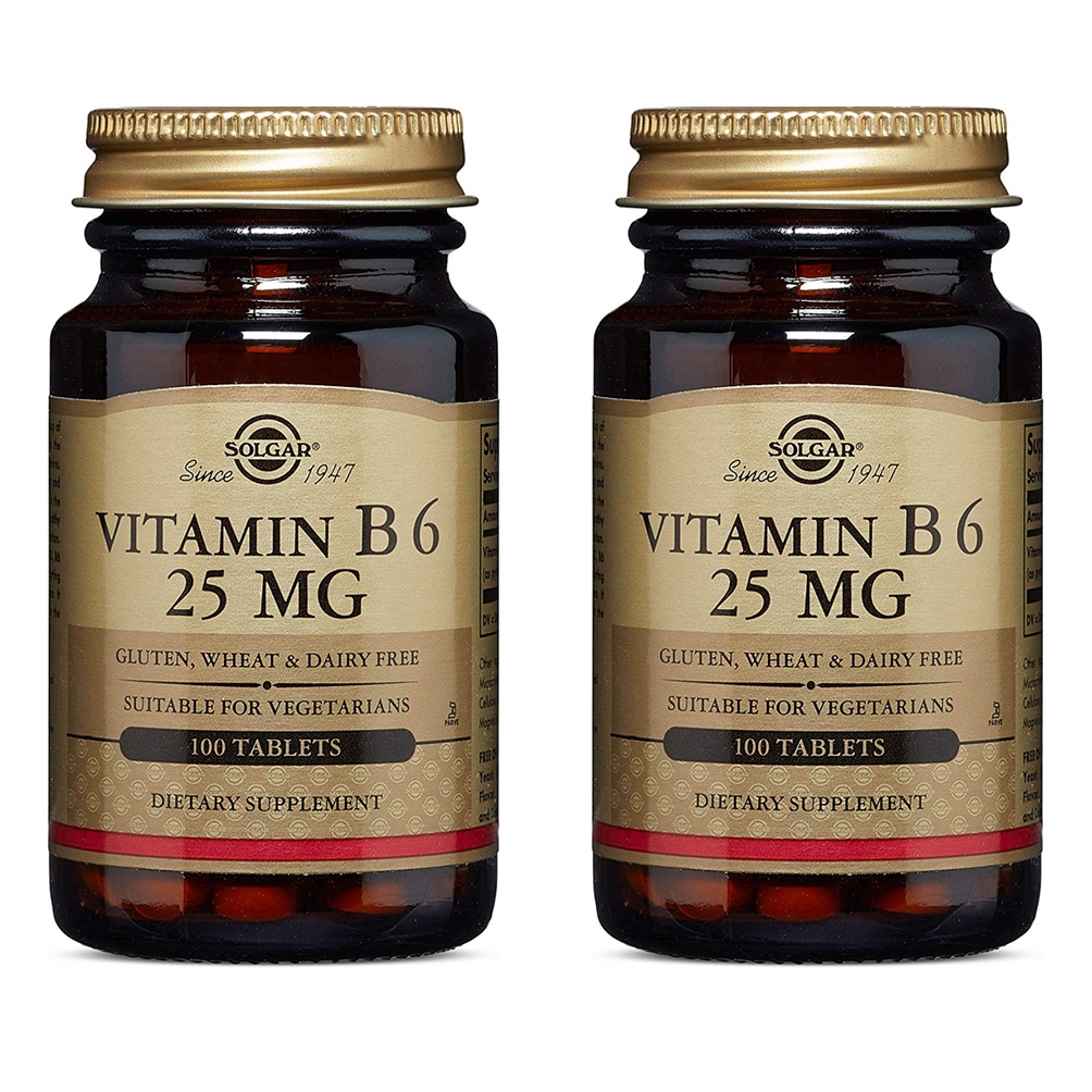 Solgar 솔가 <b>비타민 B6</b> 25mg 글루텐 <b>프리</b> 100정 2팩