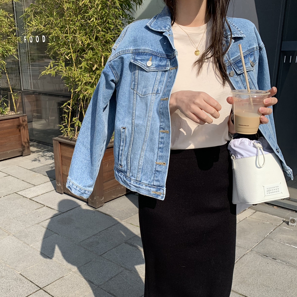 오버핏 프리미엄 연청 데님 여성 청자켓 간절기 여자 봄 자켓